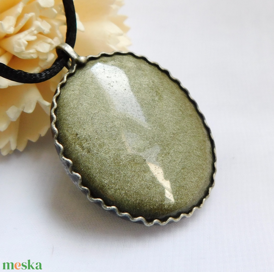 Arany obszidián medál - ékszer - nyaklánc - medál - Meska.hu