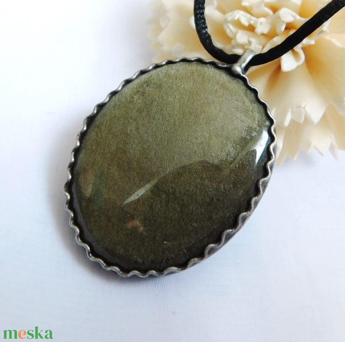 Arany obszidián medál - ékszer - nyaklánc - medál - Meska.hu