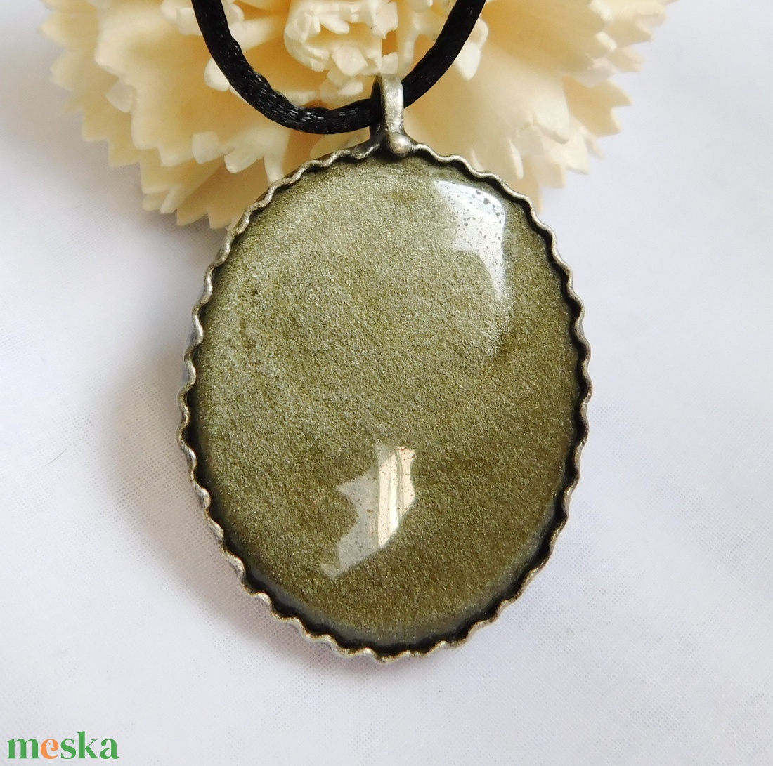 Arany obszidián medál - ékszer - nyaklánc - medál - Meska.hu