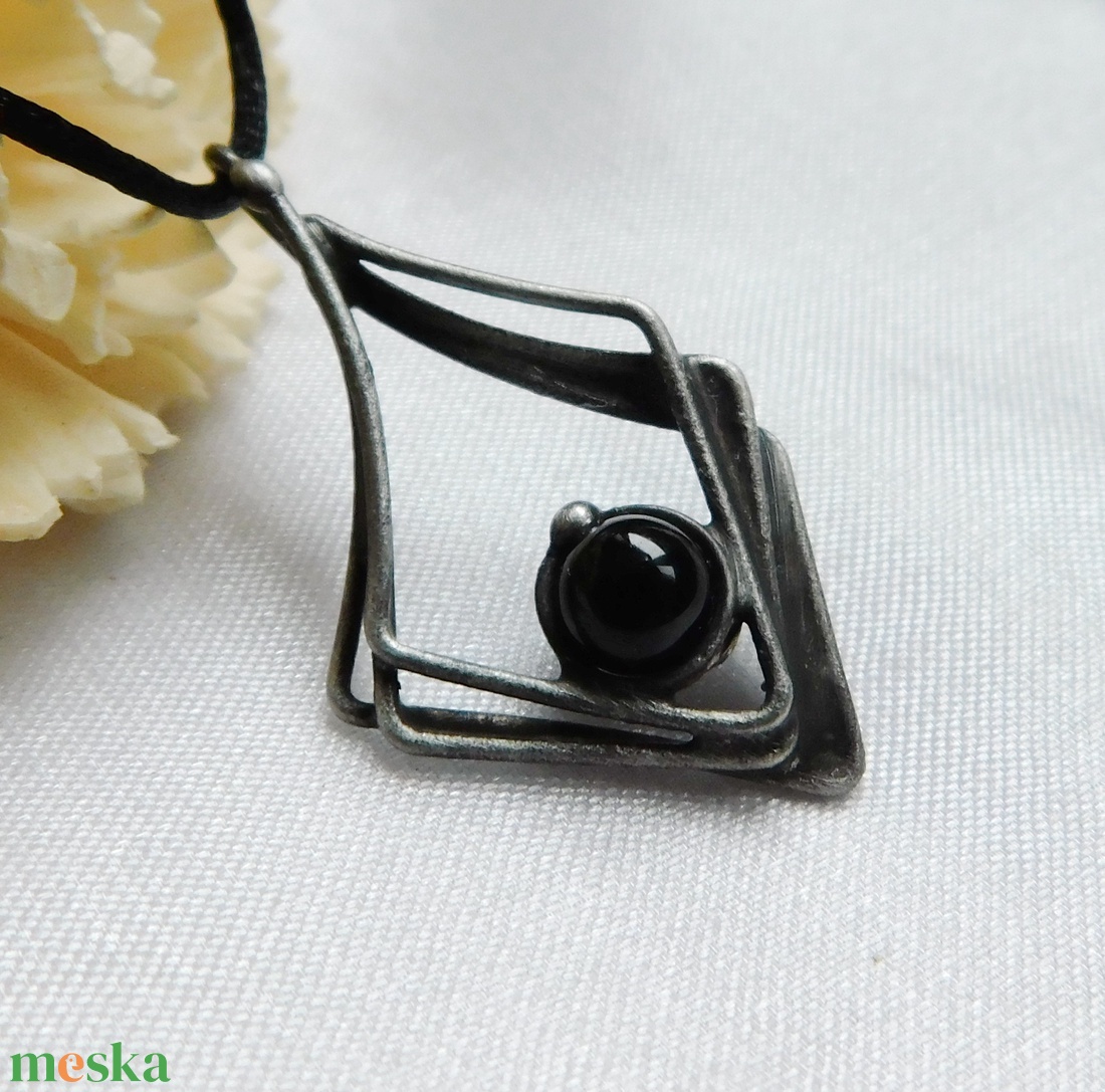 Ónix nyaklánc - ékszer - nyaklánc - medál - Meska.hu