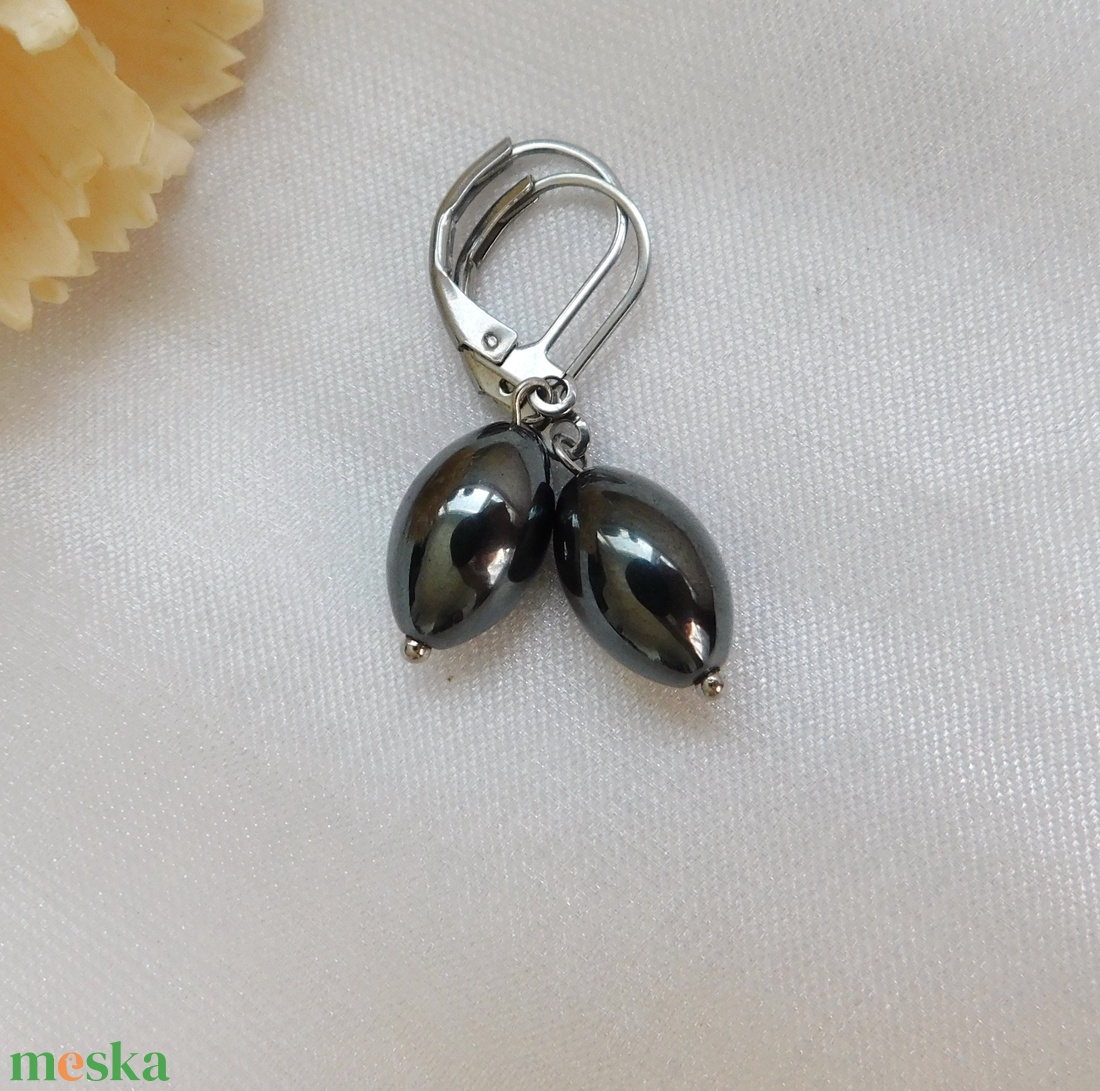 Hematit fülbevaló - ékszer - fülbevaló - lógó fülbevaló - Meska.hu