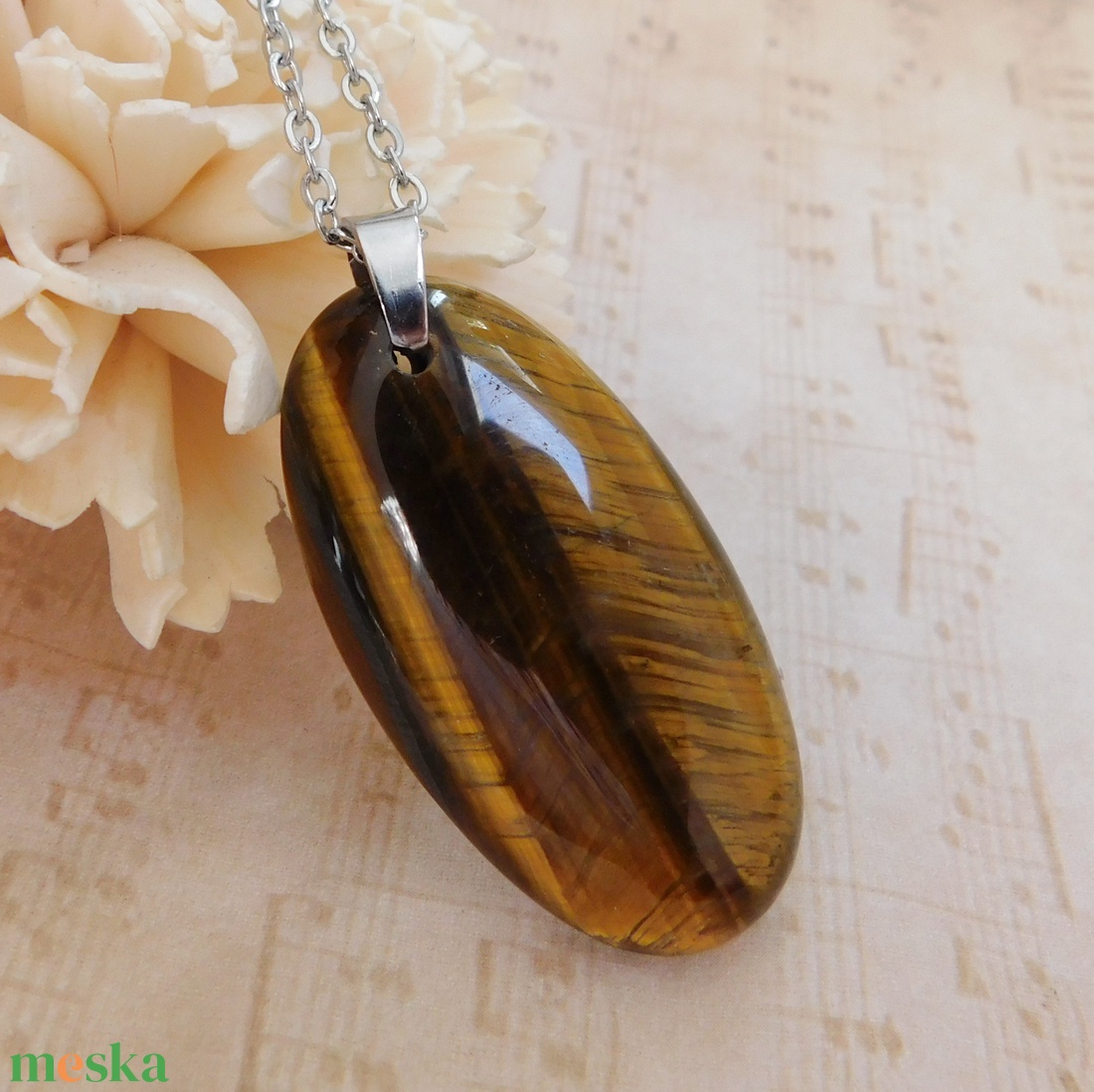 Tigrisszem medál - ékszer - nyaklánc - medál - Meska.hu