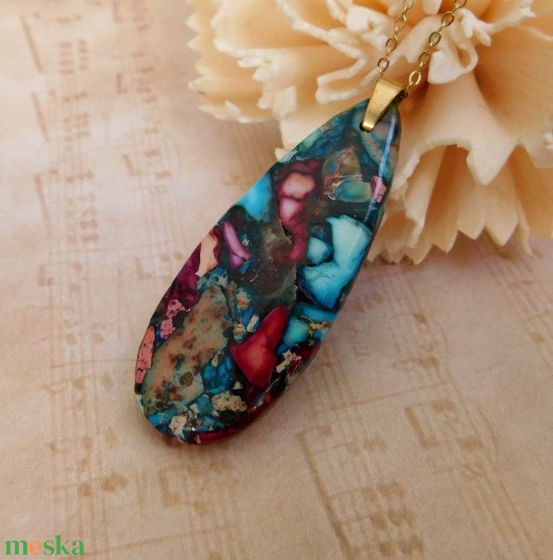 Variszcit medál  - ékszer - nyaklánc - medálos nyaklánc - Meska.hu