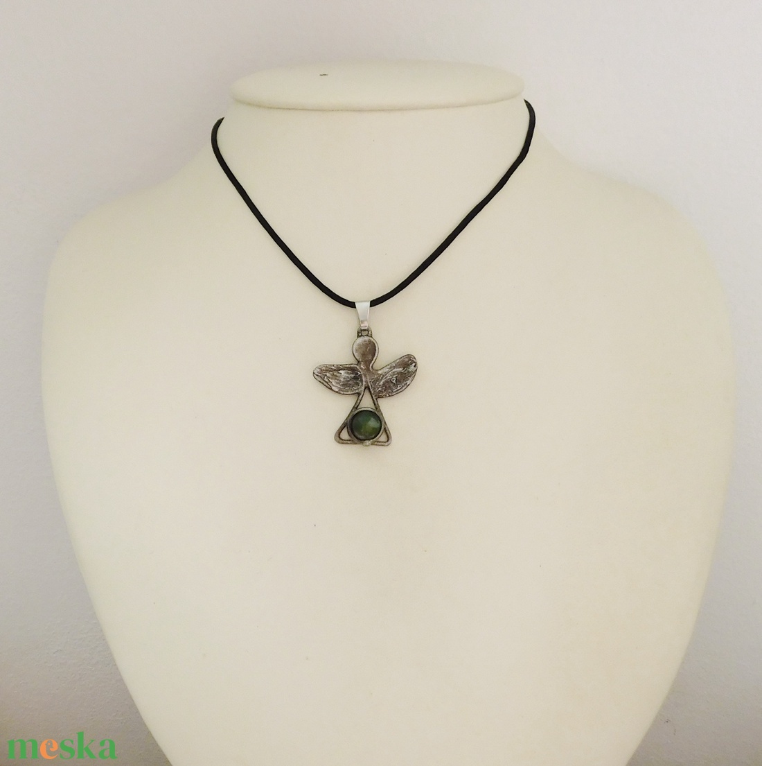 Nefrit jáde angyal medál - ékszer - nyaklánc - medál - Meska.hu