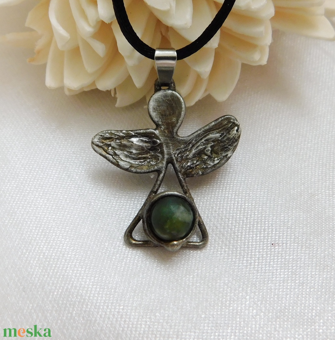Nefrit jáde angyal medál - ékszer - nyaklánc - medál - Meska.hu