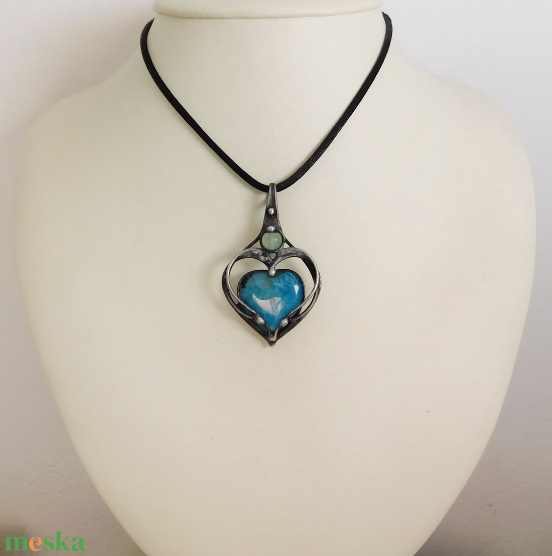 Ónix - kristály medál aventurinnal - ékszer - nyaklánc - medál - Meska.hu