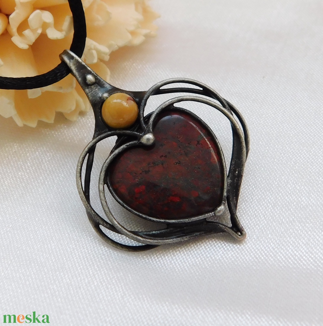 Breccsa jáspis medál mokka jáspissal - ékszer - nyaklánc - medálos nyaklánc - Meska.hu