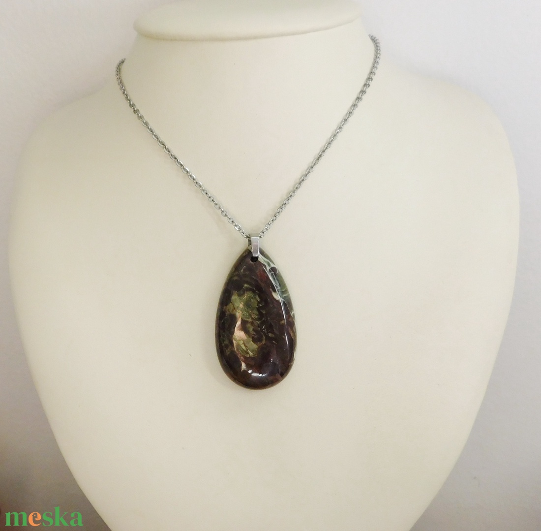Esőredő jáspis medál - ékszer - nyaklánc - medálos nyaklánc - Meska.hu
