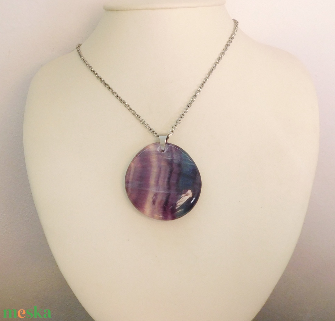 Fluorit medál - ékszer - nyaklánc - medálos nyaklánc - Meska.hu