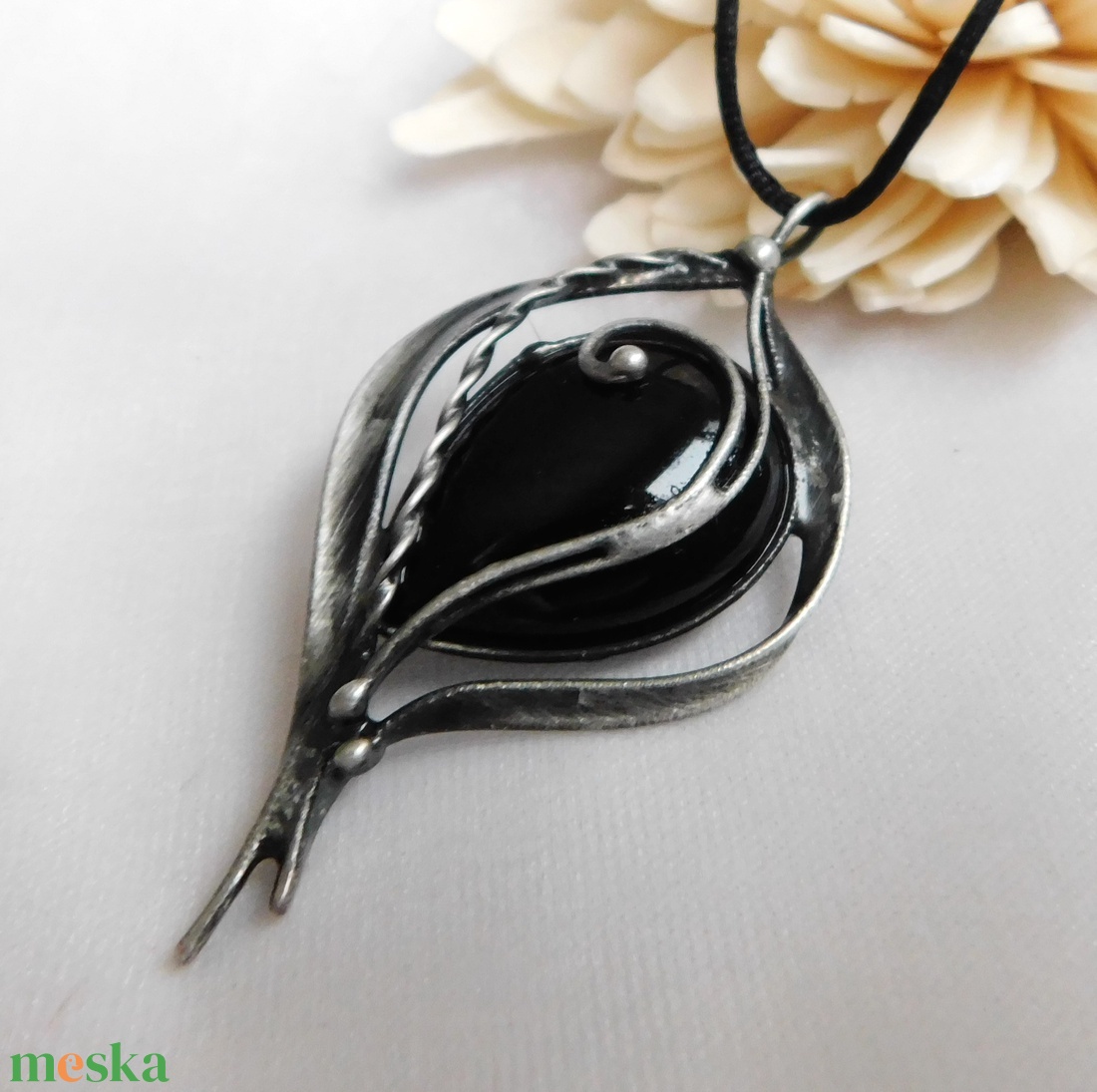 Ónix nyaklánc - ékszer - nyaklánc - medál - Meska.hu