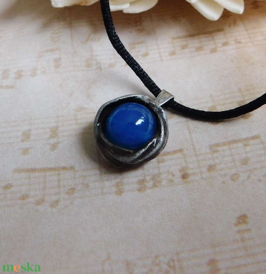 Mini achát medál  - ékszer - nyaklánc - medál - Meska.hu