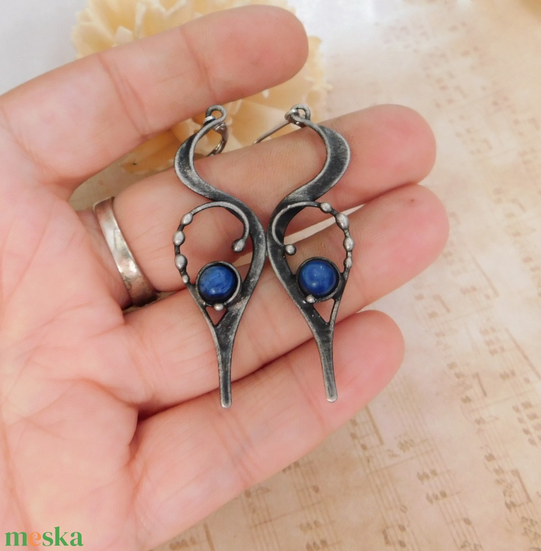 Kianit fülbevaló - ékszer - fülbevaló - pötty fülbevaló - Meska.hu