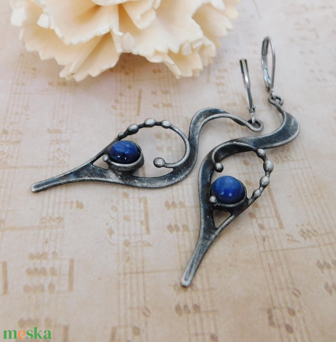 Kianit fülbevaló - ékszer - fülbevaló - pötty fülbevaló - Meska.hu