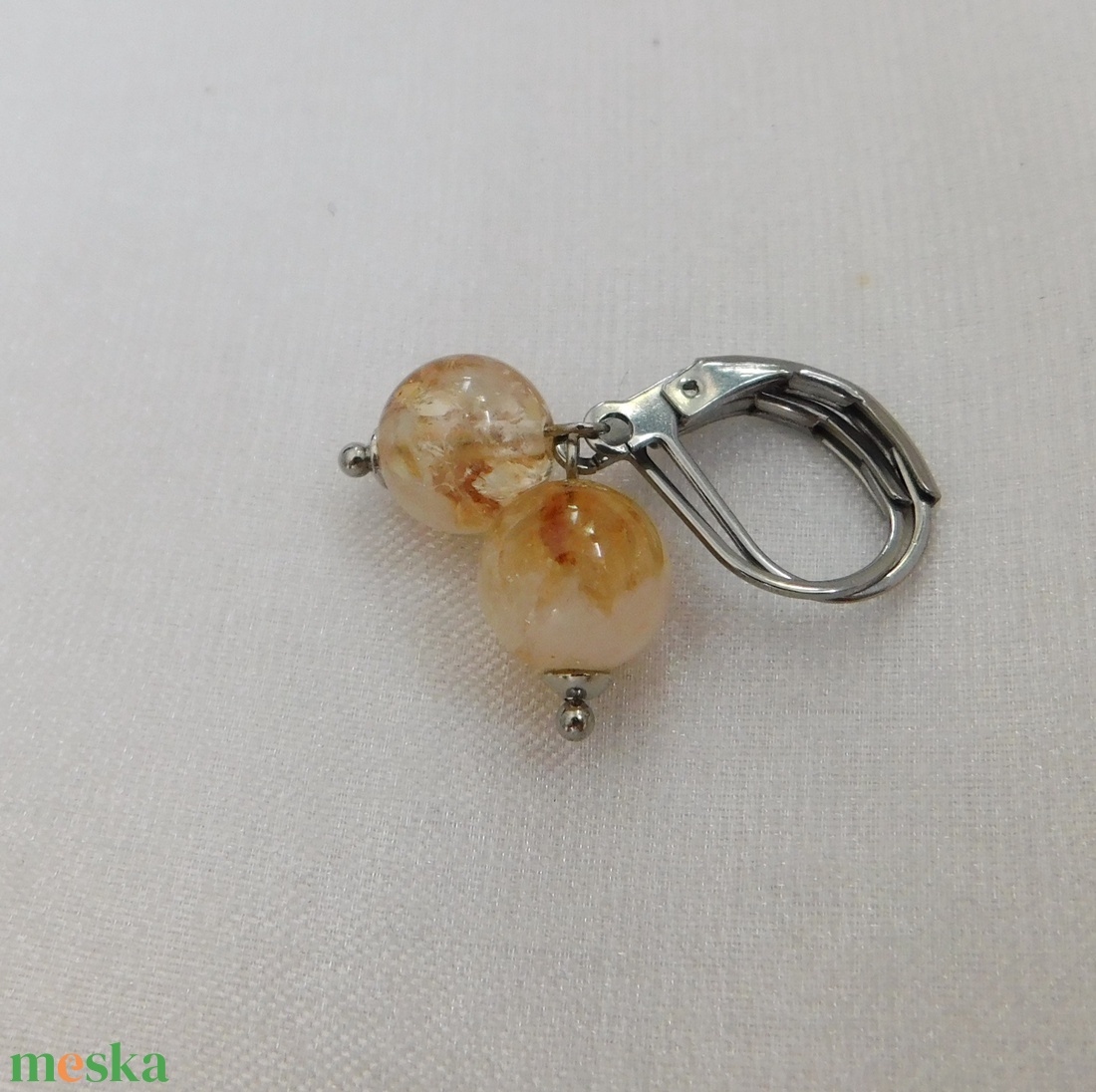 Citrin fülbevaló - ékszer - fülbevaló - lógó fülbevaló - Meska.hu