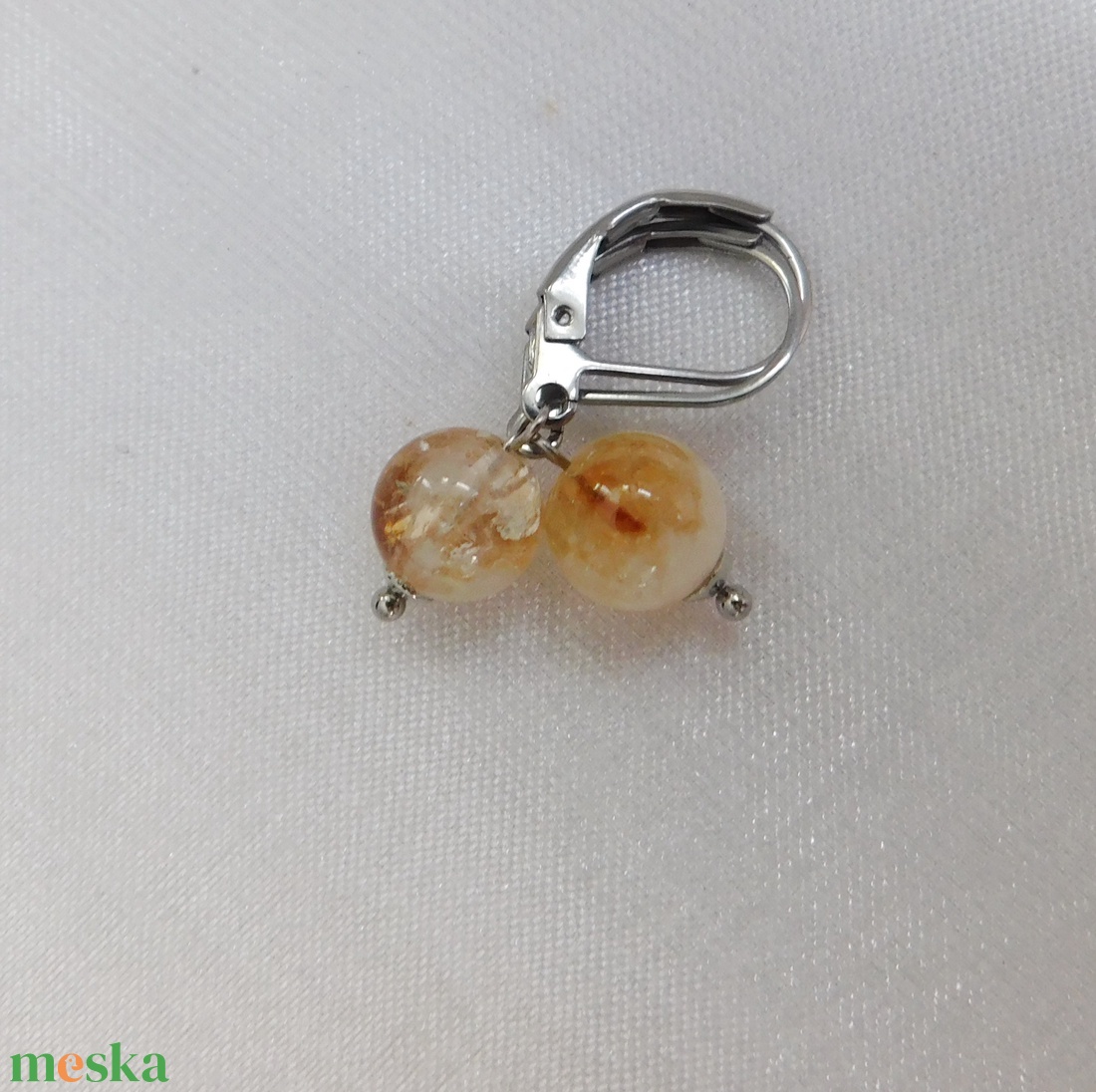 Citrin fülbevaló - ékszer - fülbevaló - lógó fülbevaló - Meska.hu