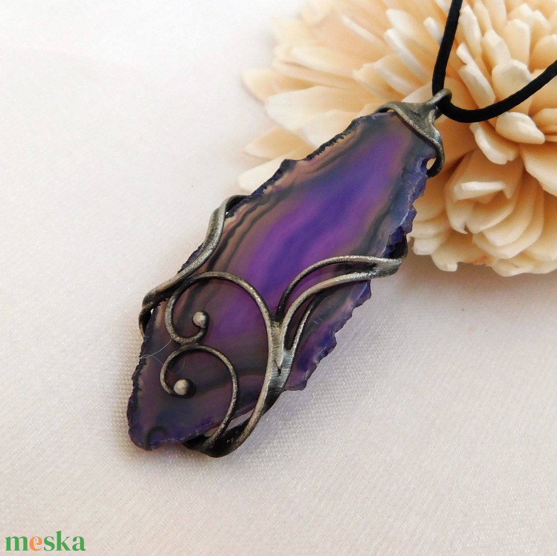 Achát medál - ékszer - nyaklánc - medál - Meska.hu