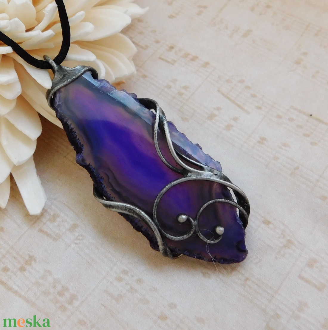 Achát medál - ékszer - nyaklánc - medál - Meska.hu