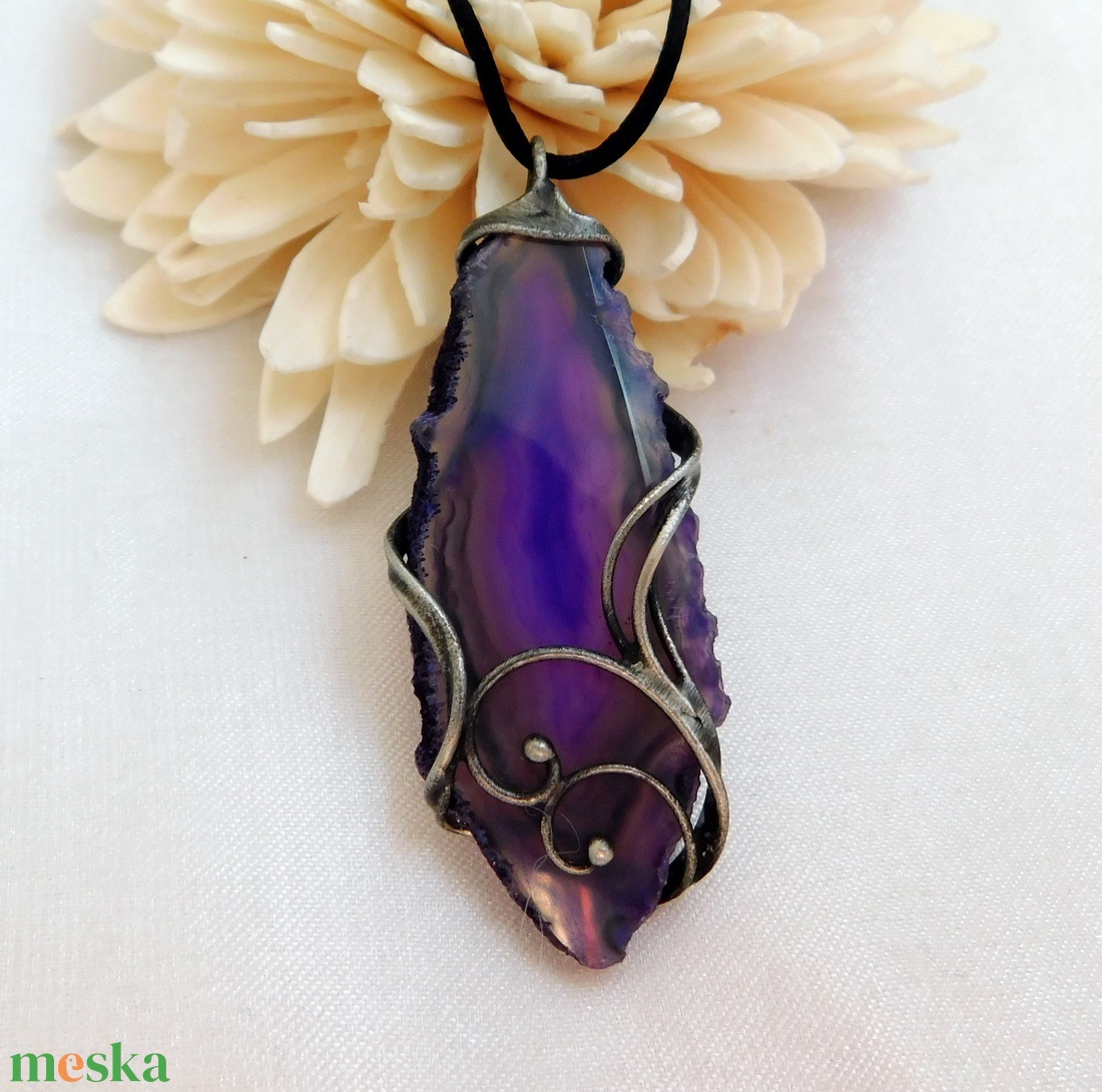 Achát medál - ékszer - nyaklánc - medál - Meska.hu