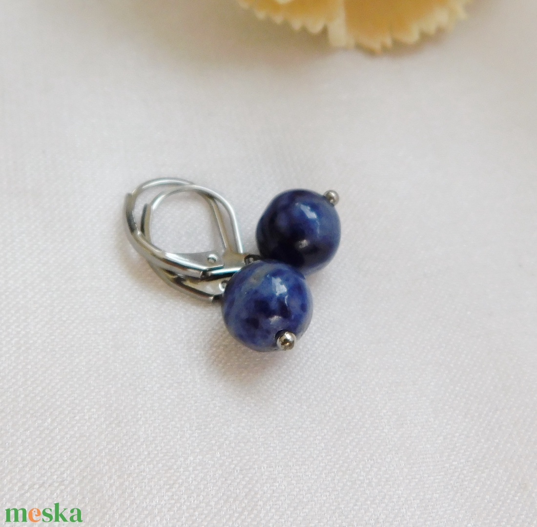 Szodalit fülbevaló - ékszer - fülbevaló - lógó fülbevaló - Meska.hu