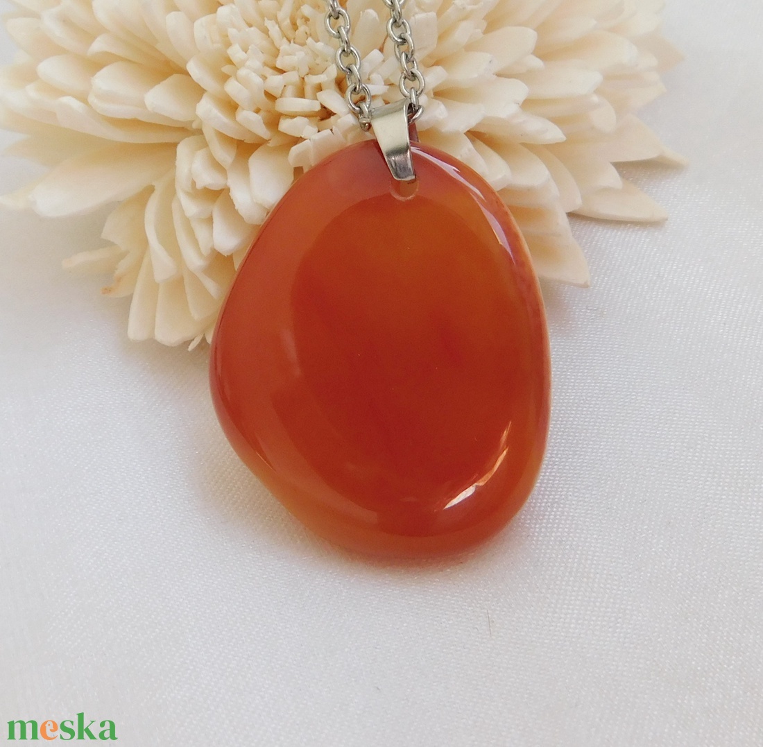 Karneol medál - ékszer - nyaklánc - medál - Meska.hu