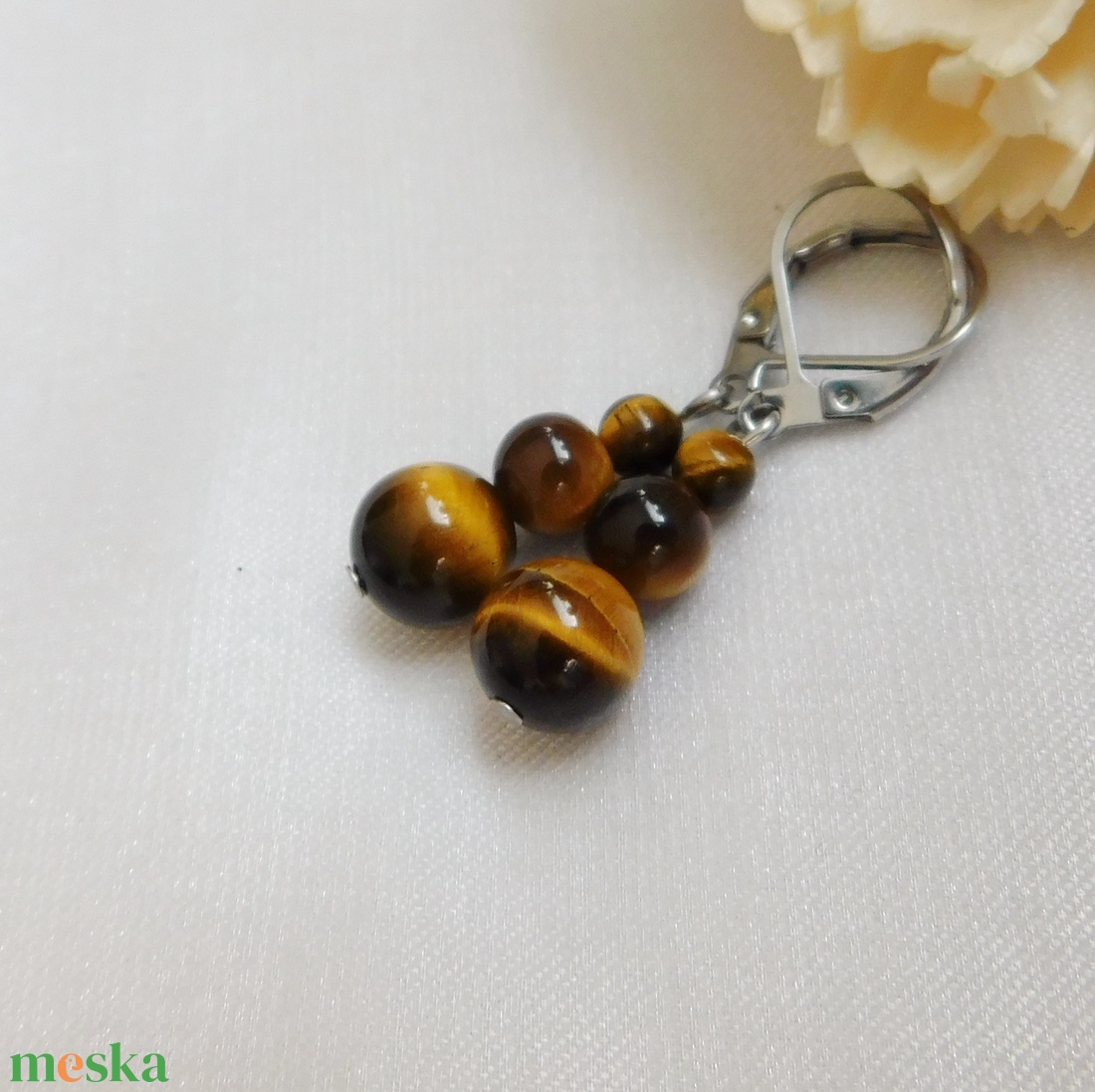 Tigrisszem fülbevaló - ékszer - fülbevaló - lógó fülbevaló - Meska.hu