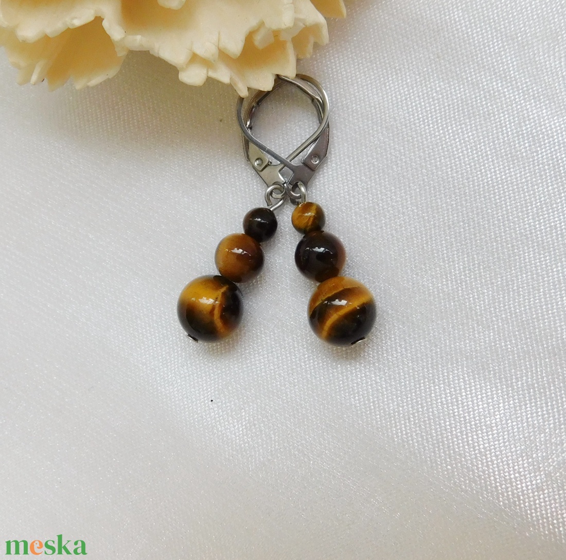 Tigrisszem fülbevaló - ékszer - fülbevaló - lógó fülbevaló - Meska.hu