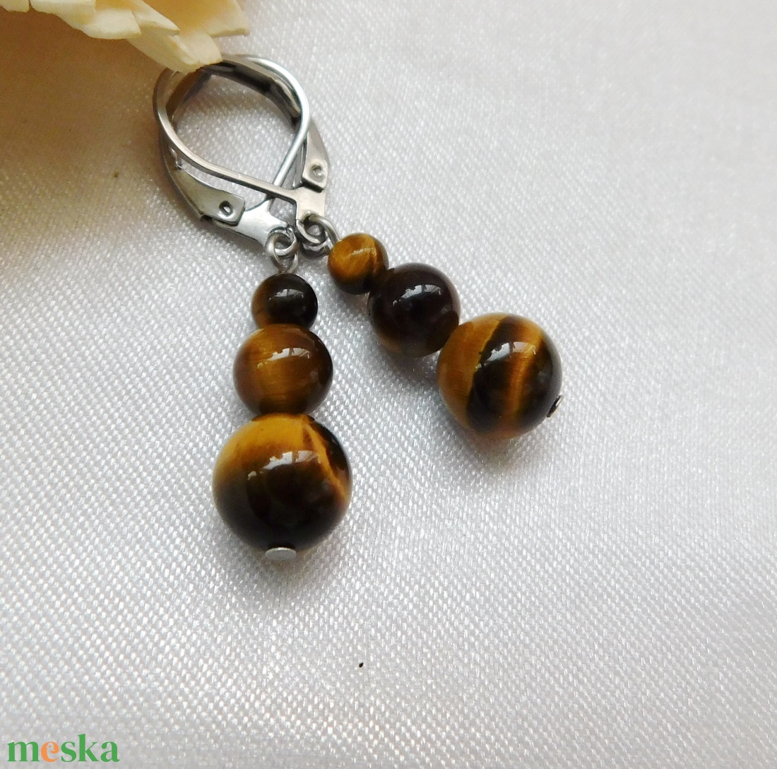 Tigrisszem fülbevaló - ékszer - fülbevaló - lógó fülbevaló - Meska.hu