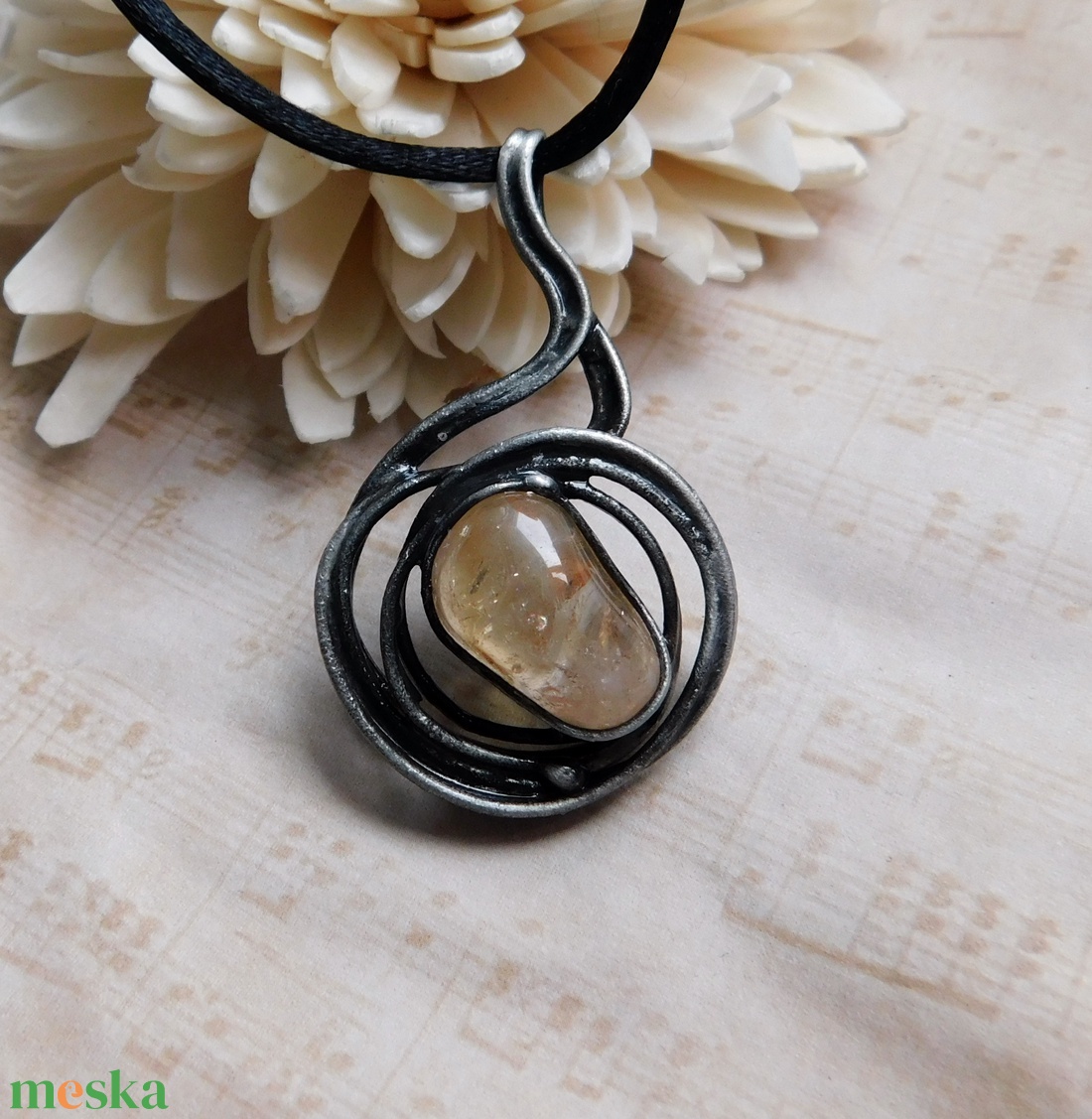 Citrin medál - ékszer - nyaklánc - medálos nyaklánc - Meska.hu