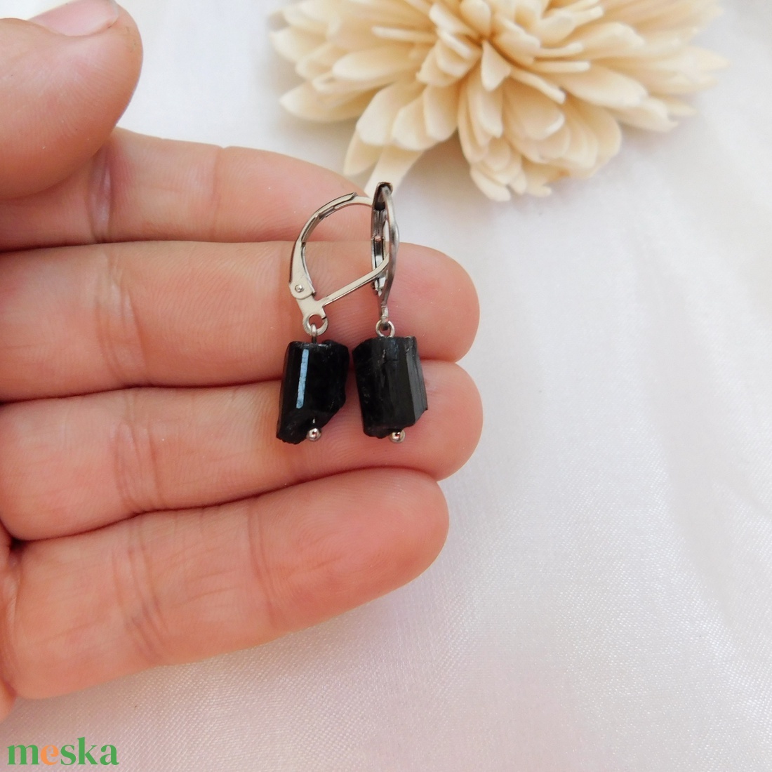 Turmalin  fülbevaló - ékszer - fülbevaló - lógó fülbevaló - Meska.hu