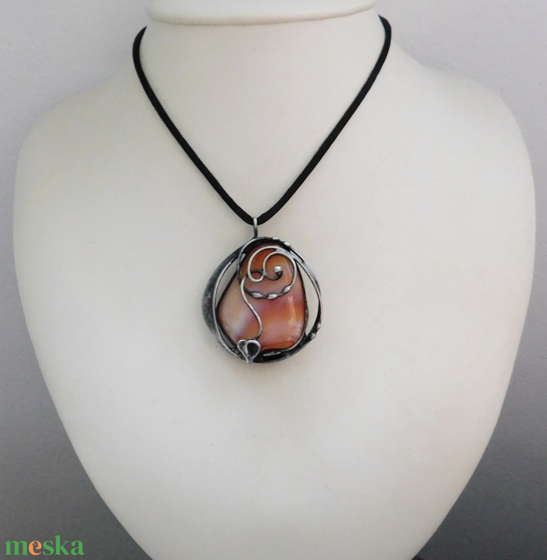 Karneol medál - ékszer - nyaklánc - medálos nyaklánc - Meska.hu