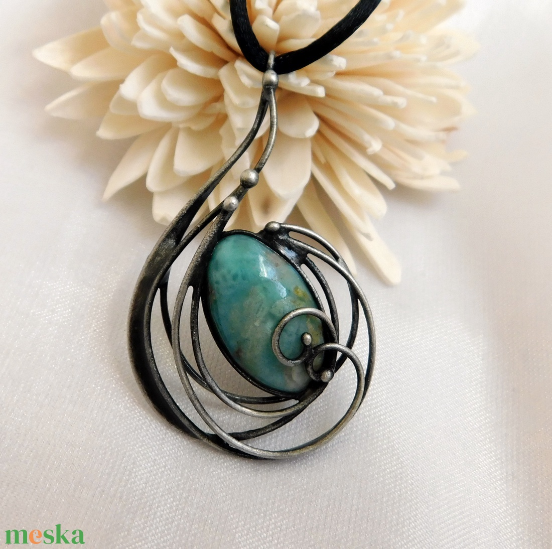 Larimár medál - ékszer - nyaklánc - medál - Meska.hu