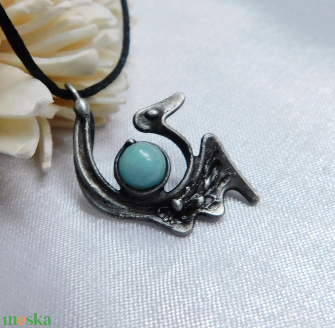 Mini jáde sárkány medál - ékszer - nyaklánc - medálos nyaklánc - Meska.hu