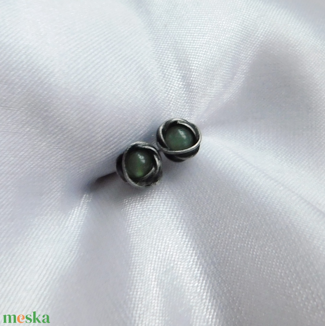 Bedugós aventurin fülbevaló - ékszer - fülbevaló - pötty fülbevaló - Meska.hu