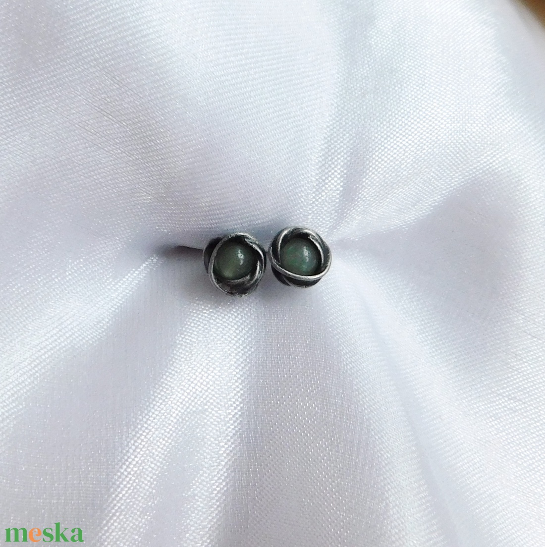 Bedugós aventurin fülbevaló - ékszer - fülbevaló - pötty fülbevaló - Meska.hu
