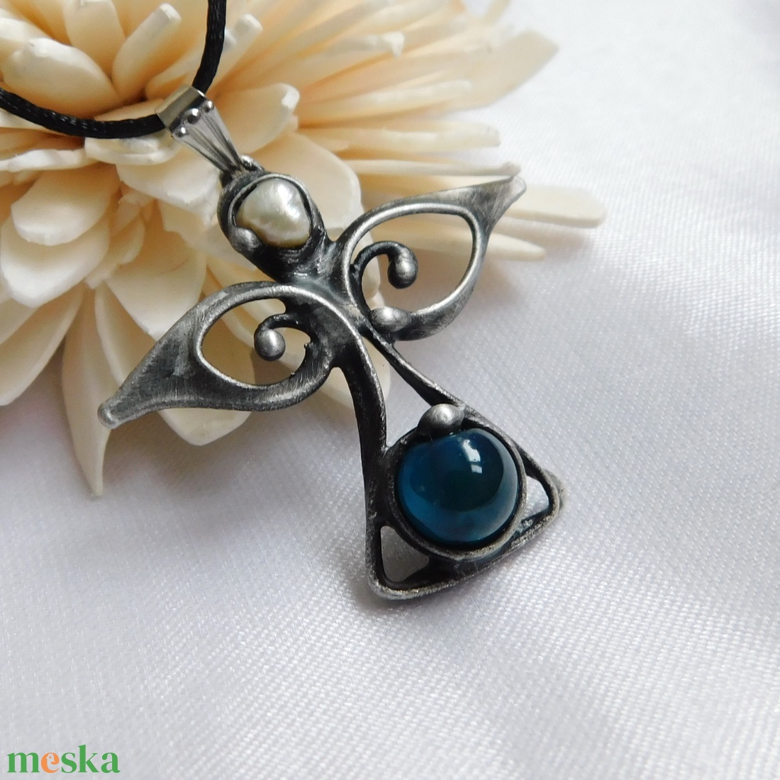 Achát angyal medál - ékszer - nyaklánc - medál - Meska.hu