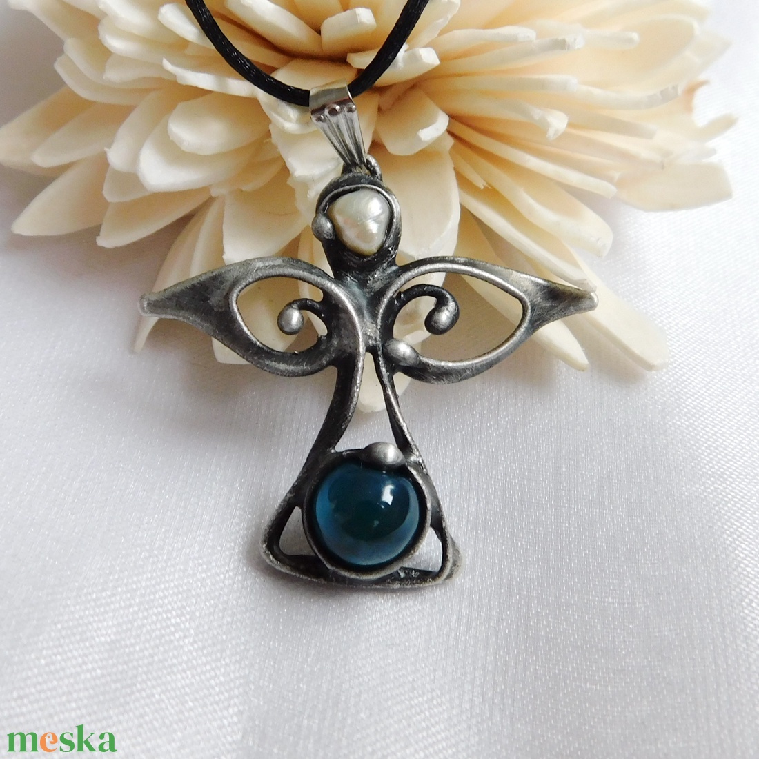 Achát angyal medál - ékszer - nyaklánc - medál - Meska.hu