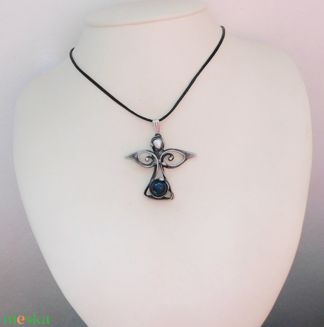 Achát angyal medál - ékszer - nyaklánc - medál - Meska.hu