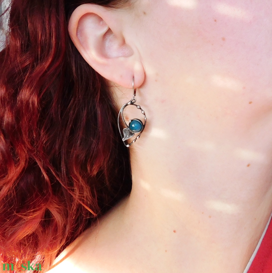 Apatit fülbevaló - ékszer - fülbevaló - lógós kerek fülbevaló - Meska.hu