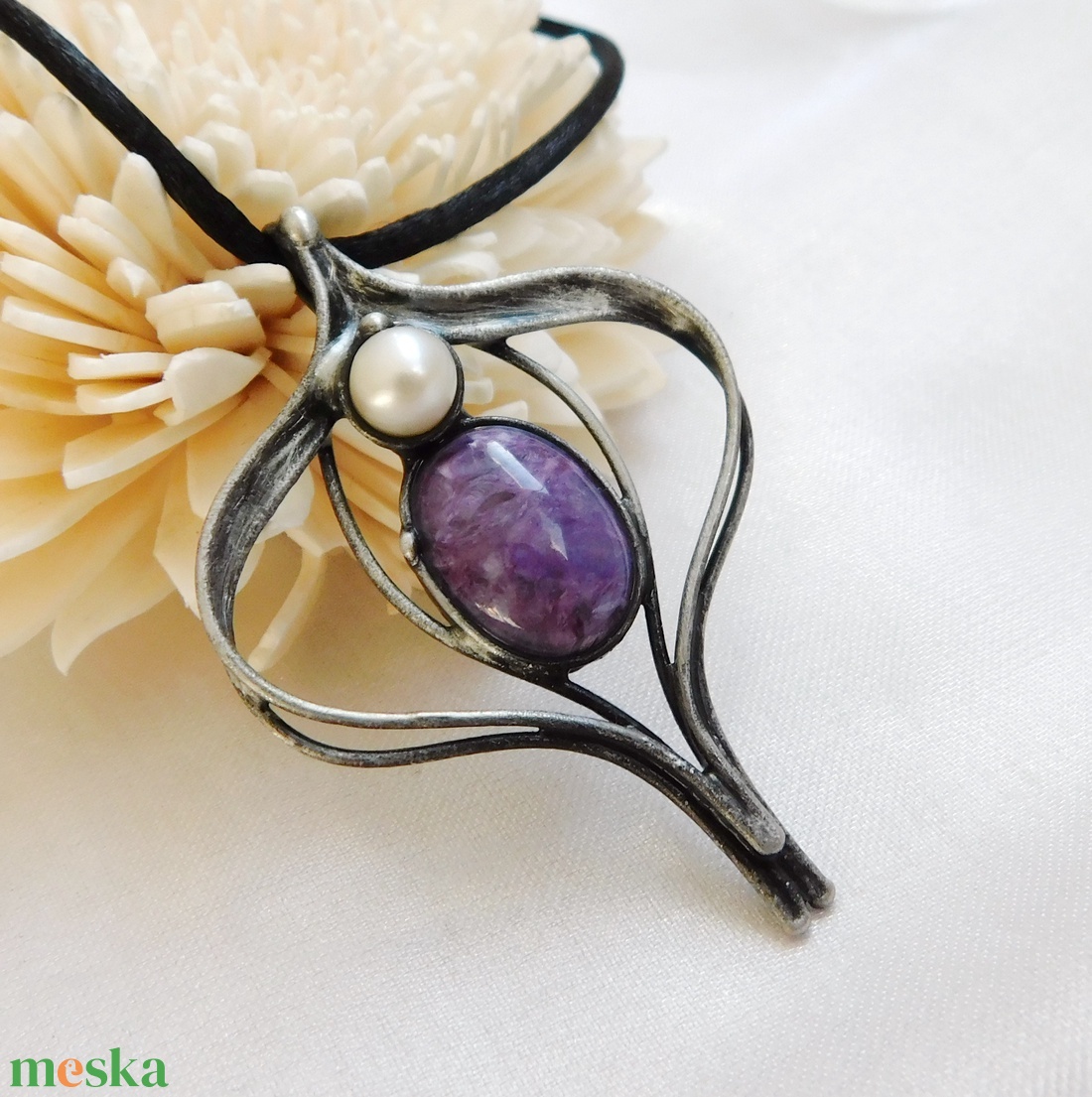 Csaroit medál folyami gyönggyel - ékszer - nyaklánc - medálos nyaklánc - Meska.hu