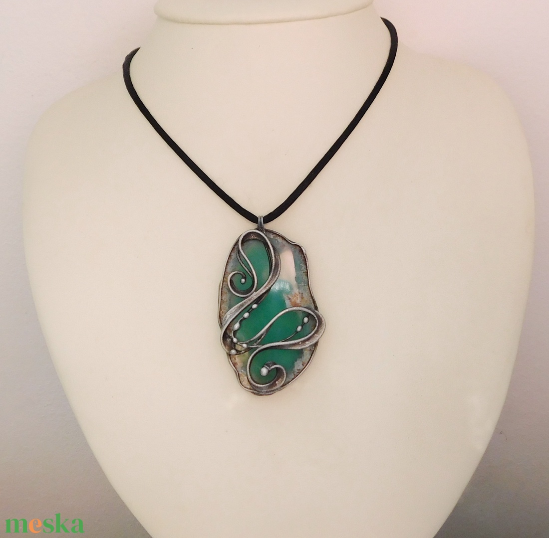 Achát medál - ékszer - nyaklánc - medál - Meska.hu