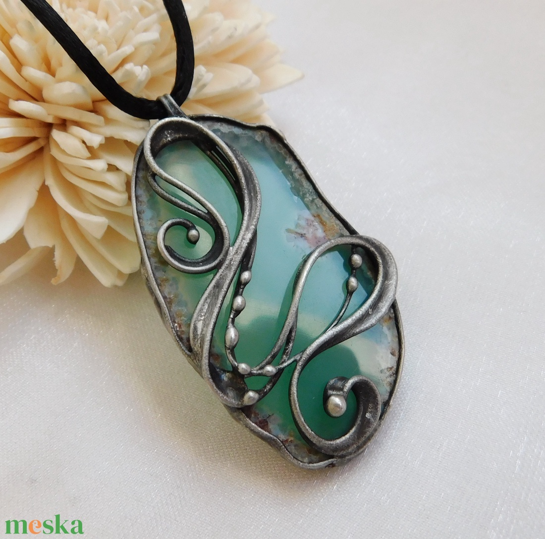 Achát medál - ékszer - nyaklánc - medál - Meska.hu