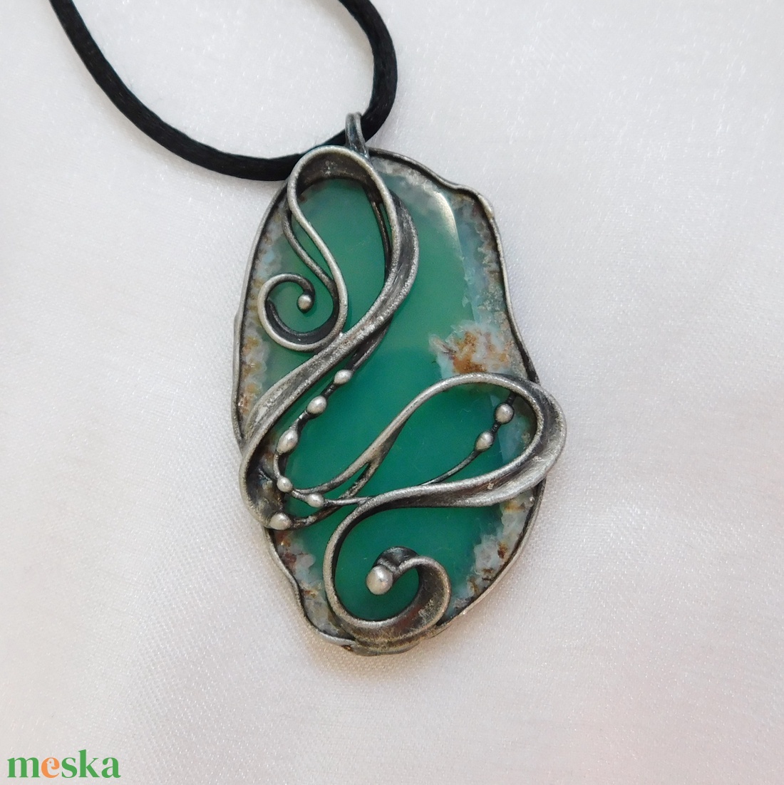 Achát medál - ékszer - nyaklánc - medál - Meska.hu