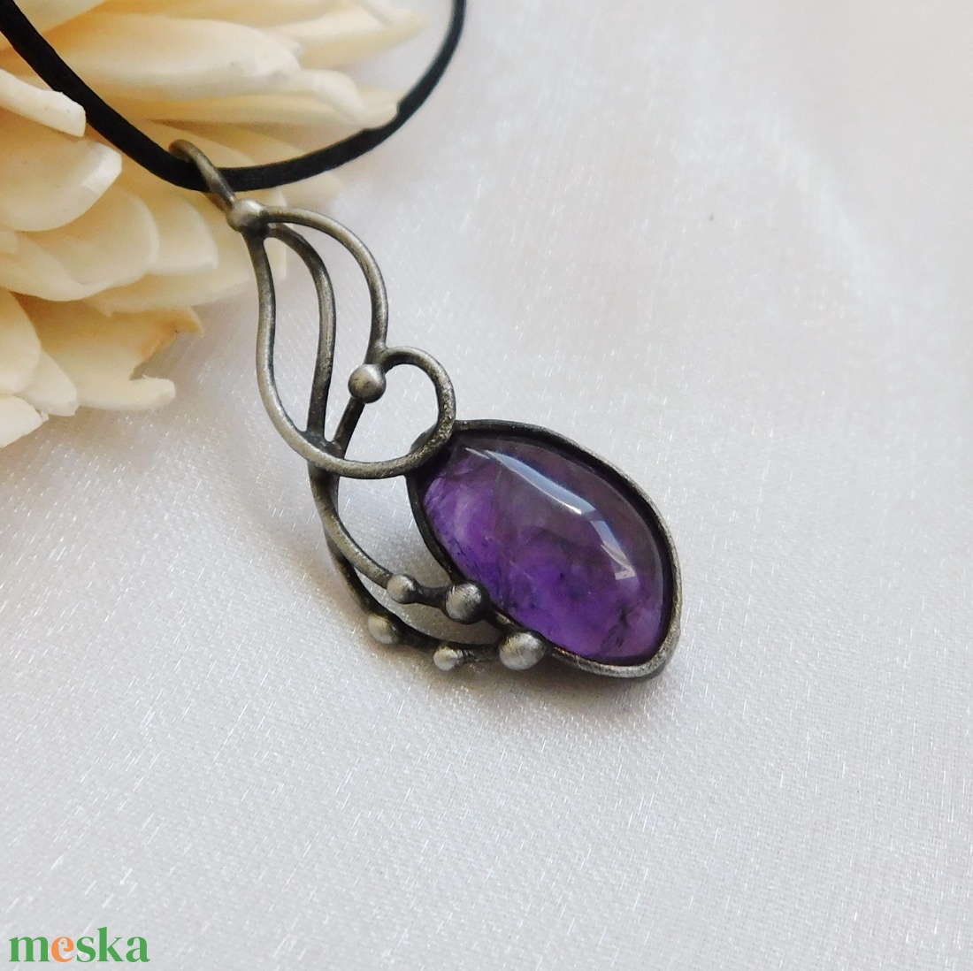 Ametiszt nyaklánc - ékszer - nyaklánc - medál - Meska.hu