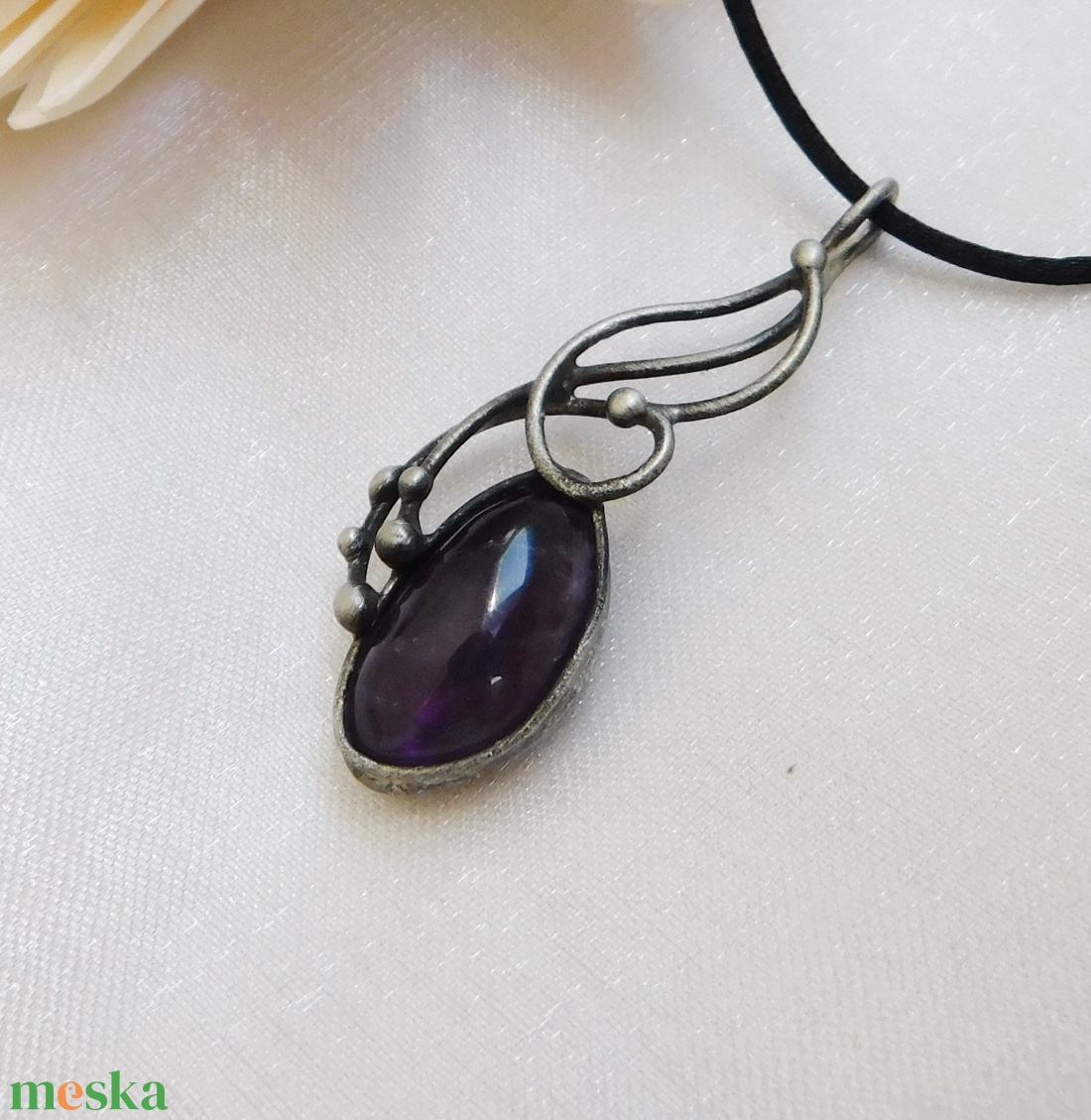 Ametiszt nyaklánc - ékszer - nyaklánc - medál - Meska.hu