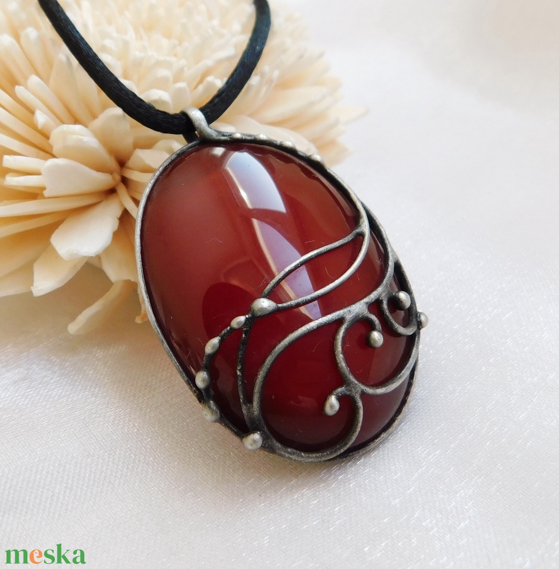 Karneol medál - ékszer - nyaklánc - medálos nyaklánc - Meska.hu