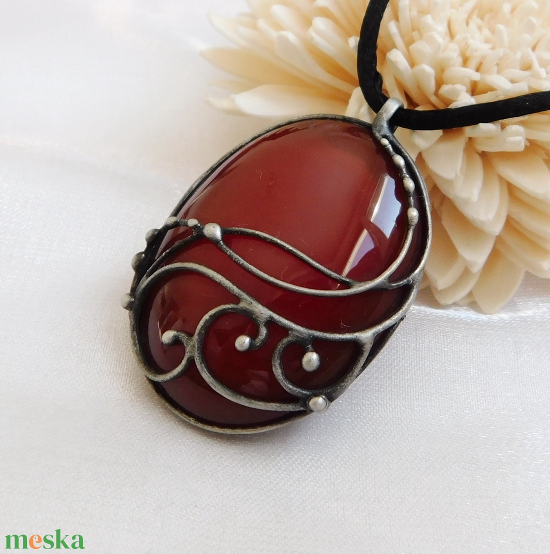 Karneol medál - ékszer - nyaklánc - medálos nyaklánc - Meska.hu