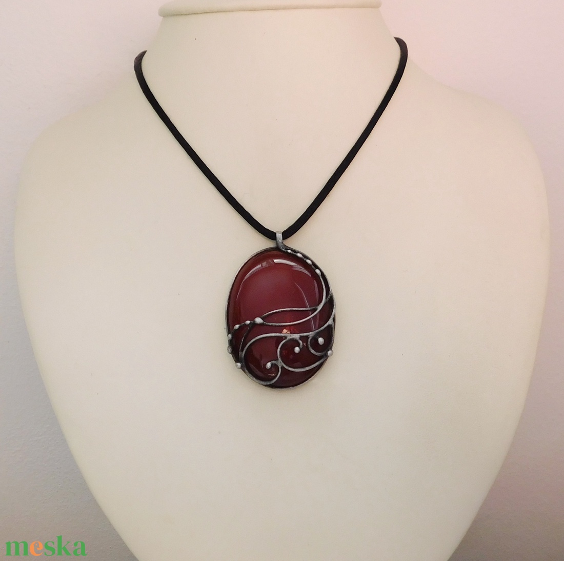 Karneol medál - ékszer - nyaklánc - medálos nyaklánc - Meska.hu