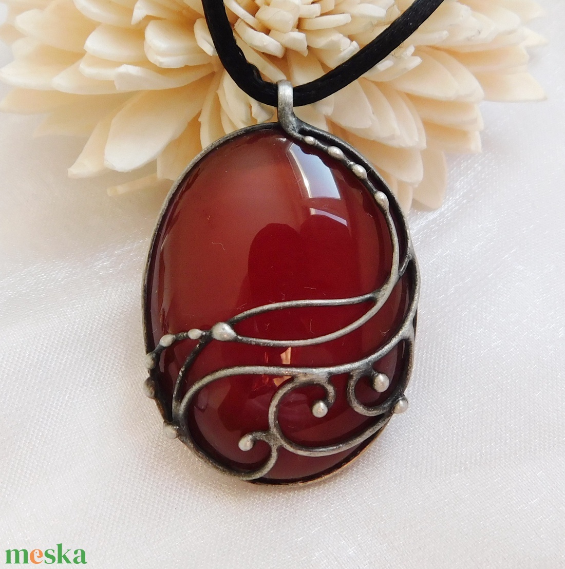 Karneol medál - ékszer - nyaklánc - medálos nyaklánc - Meska.hu