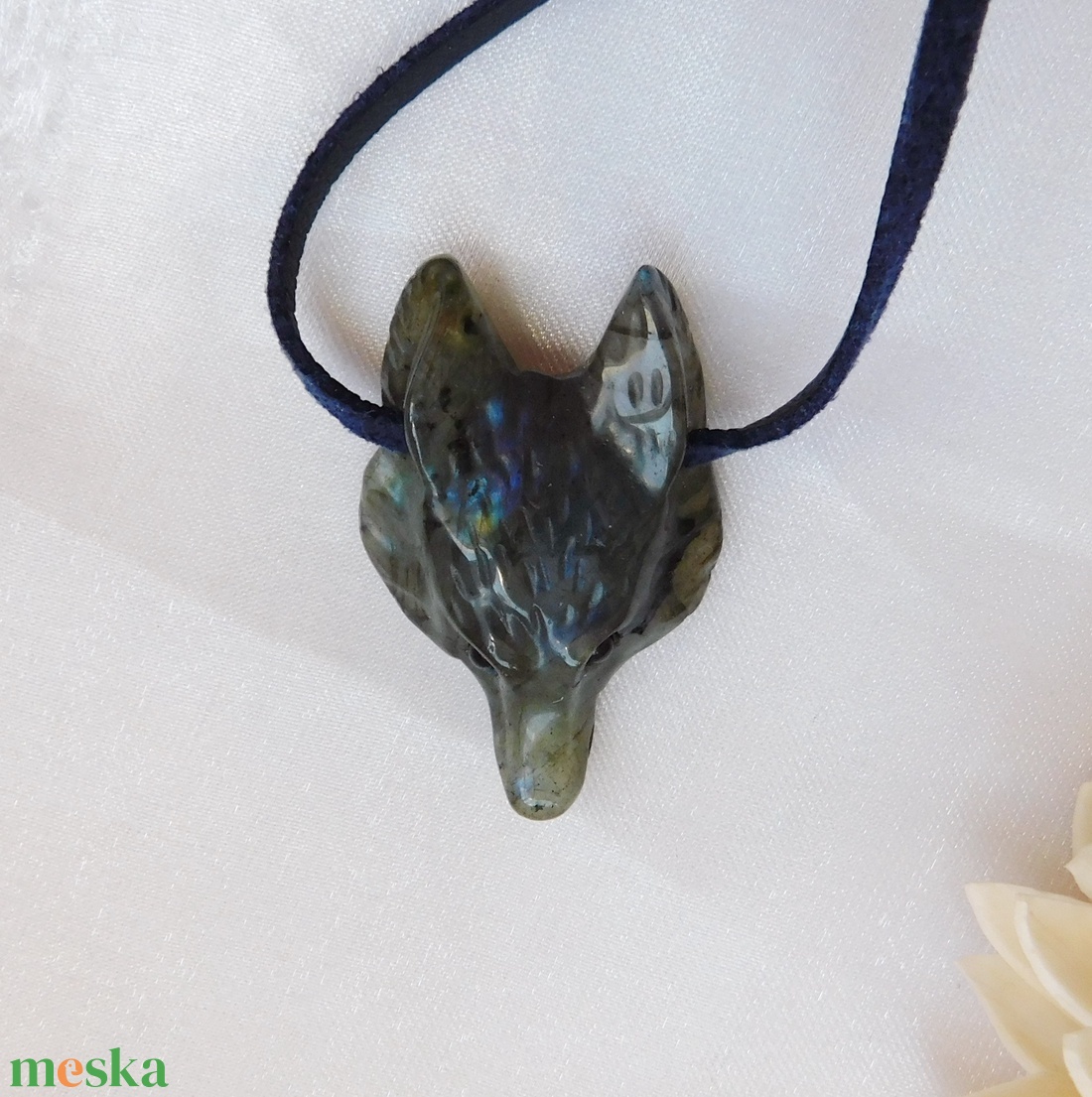 Labradorit farkas nyaklánc - ékszer - nyaklánc - medál - Meska.hu