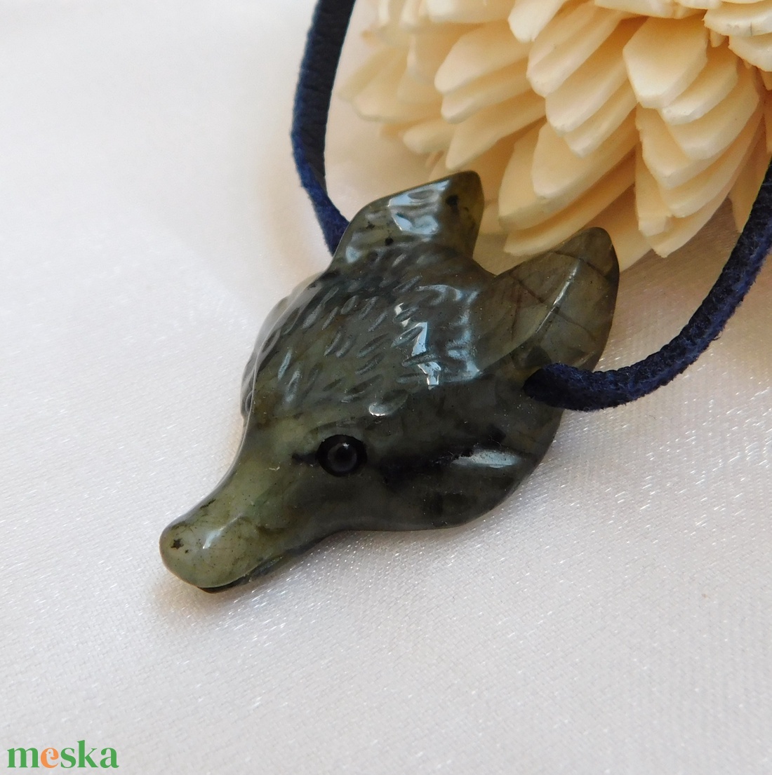 Labradorit farkas nyaklánc - ékszer - nyaklánc - medál - Meska.hu